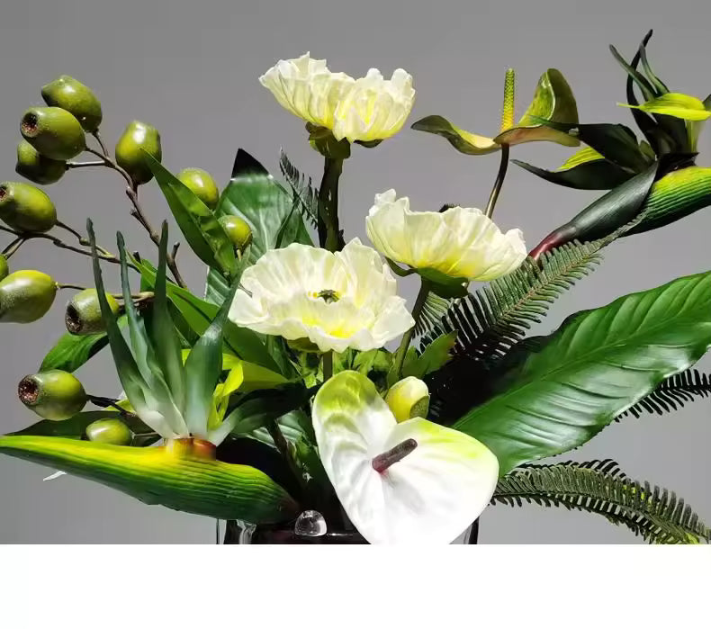 Konstblomarrangemang i Glasvas – Elegant och Högkvalitativ Inredning