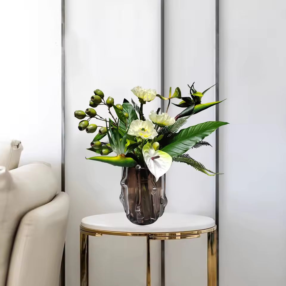 Konstblomarrangemang i Glasvas – Elegant och Högkvalitativ Inredning