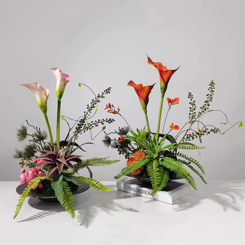 Konstväxtarrangemang i Vas – Tropisk Borddekoration