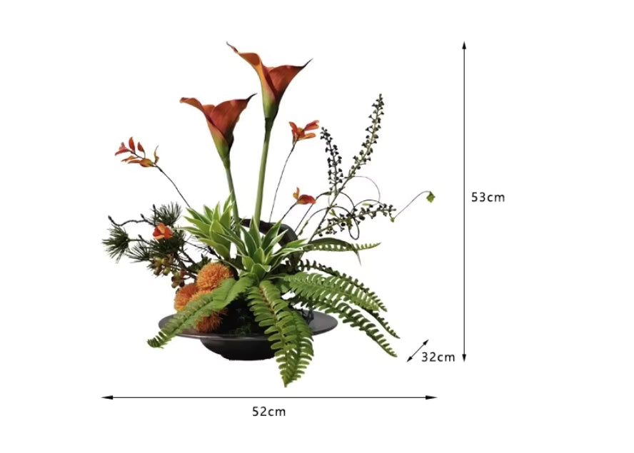 Konstväxtarrangemang i Vas – Tropisk Borddekoration